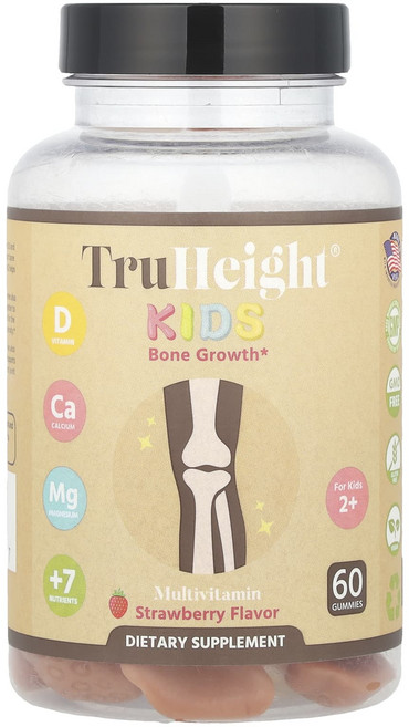 TruHeight 어린이용 뼈 성장 촉진 구미젤리 만 2세 이상 어린이용 딸기 구미젤리 60개, TruHeight어린이용뼈성장촉진구미젤리만2세이상어린이, 1개, 60정