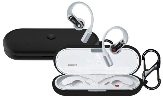 낫싱 이어 오픈 컬러 하우징 슬림핏 일체형 케이스, 블랙, 1개