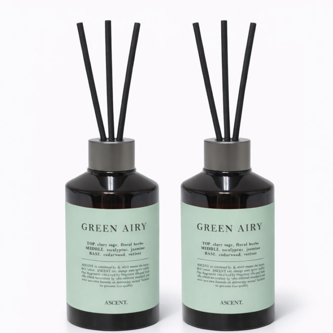 에이센트 퍼퓸드 디퓨저, 그린에어리, 200ml, 2개
