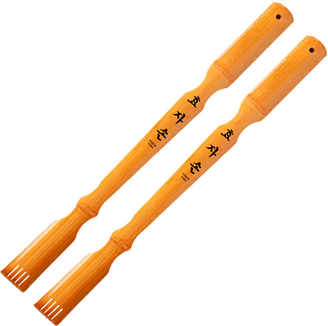 실내화뱅크 시원한 대나무 효자손 등긁개, 우드, 2개