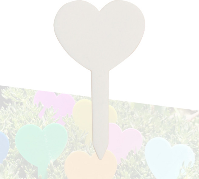 미미네아쿠아 하트 식물 이름표 (화이트) 1개 -화분픽, 단품