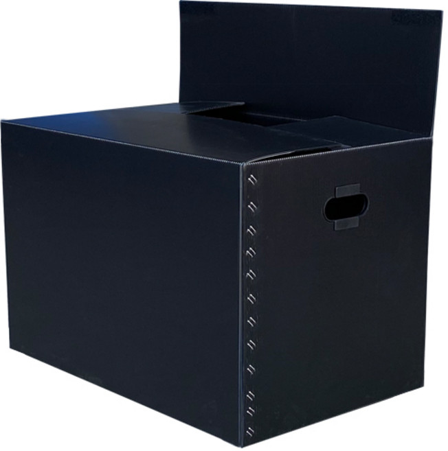 뉴프라테크 이사박스 5호(벨크로형)-5개묶음 [벨크로 부착 박스] 포장 택배 수납 플라스틱, 검정