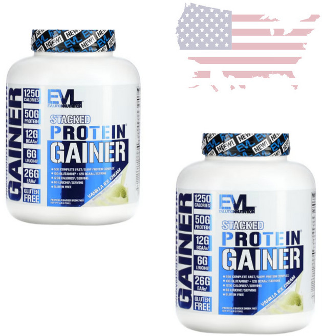 EVL 스택드 단백질 게이너 파우더 바닐라맛 2.72kg 2개세트 미국정품, 2개
