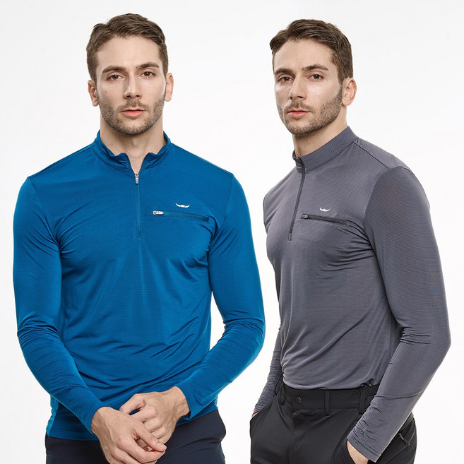 [BFL] (1+1) 남성 국내원단 빅사이즈 스판 가슴포켓 냉감 등산 아웃도어 집업 티셔츠