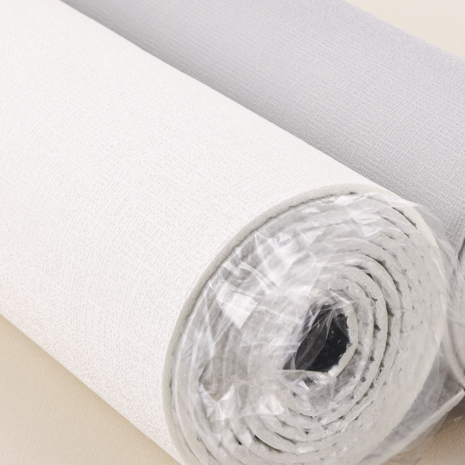 쿠셔니 접착식 곰팡이 습기방지 고급형 접착식 실크 단열 폼 벽지 두께4.5mm, 웜그레이