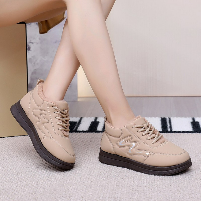 여성 겨울 방한화 기모 슬립온 미끄럼방지 방수 신발 발편한 단화 털안감