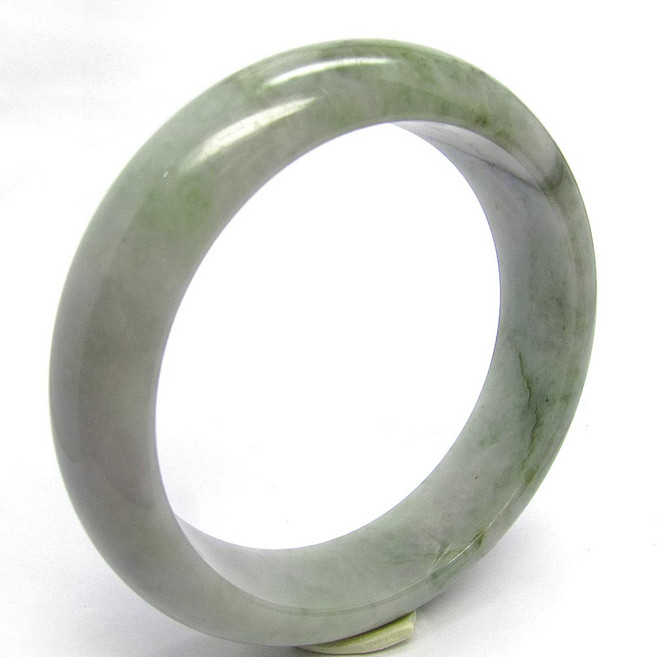 小樂珠寶 翡翠玉鐲 紫羅蘭灑綠花 A貨手鐲 (手圍18.3號 內徑57.6mm V607), 1個