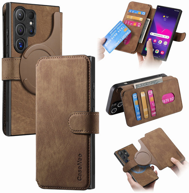 럭스폰 올인원 다기능 분리형 맥세이프 카드 지갑 갤럭시 가죽 케이스