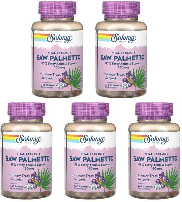 솔라레이 바이탈 추출물 쏘팔메토 160mg 소프트젤, 240정, 5개 - 쿠팡