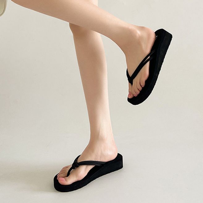 쪼리 슬리퍼 여성 여름 실외 비치 플립플랍 통굽 키높이 슬리퍼 3cm/5cm
