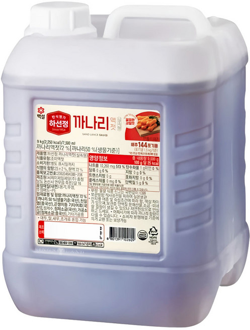 하선정 까나리액젓 실속형, 9kg, 1개