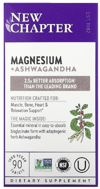 뉴챕터 마그네슘 아슈와간다 350mg Magnesium Ashwagandha 90정, 1개 - 쿠팡