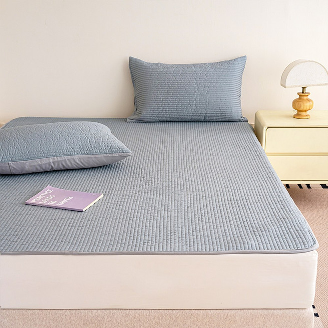 엘리아노 60수 순면 침대패드 이불패드 고정밴드형, 그레이