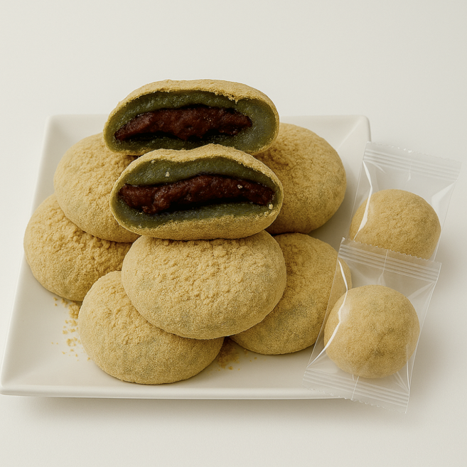 [이든미] 콩쑥개떡 30알 /굳지않는 떡 진한 쑥향과 고소한 콩가루 부드러운 통팥앙금 /개별포장, 60g, 30 알