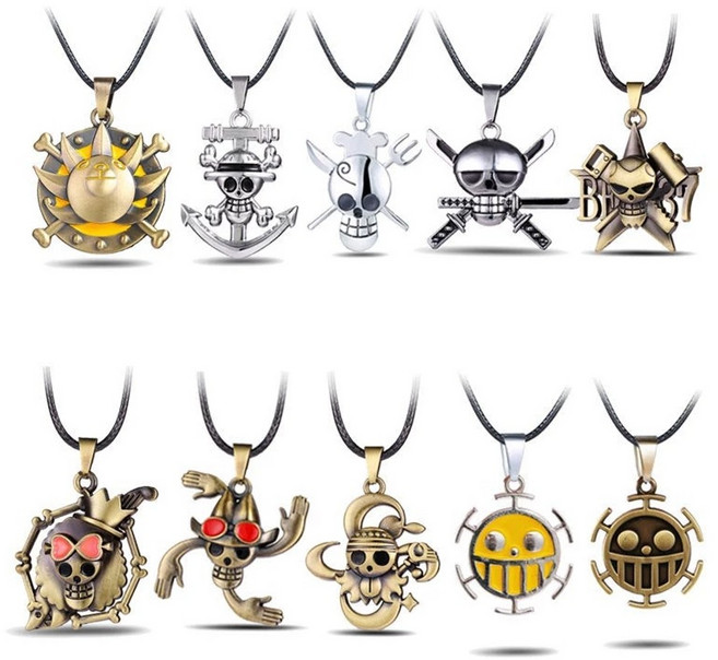 29종 원피스해적기 목걸이 엠블럼 로고 원피스 펜던트 목걸이 빨간머리 해적단 흰수염해적단 메탈 실버 패션목걸이 키링 로우 하트 해적단 검은수염 백수해적단 고잉메리호