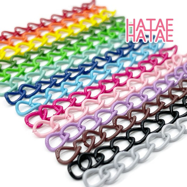 하태하태 컬러 체인 연장줄 22색 15g 4mm 꽈베기 얇은 금속체인 재료 쇠사슬 줄, 15.진그레이 (15g 약 30개), 1세트