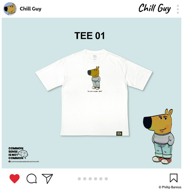 Chill Guy T恤 CG-TEE-01，舒適棉質，簡約百搭, M