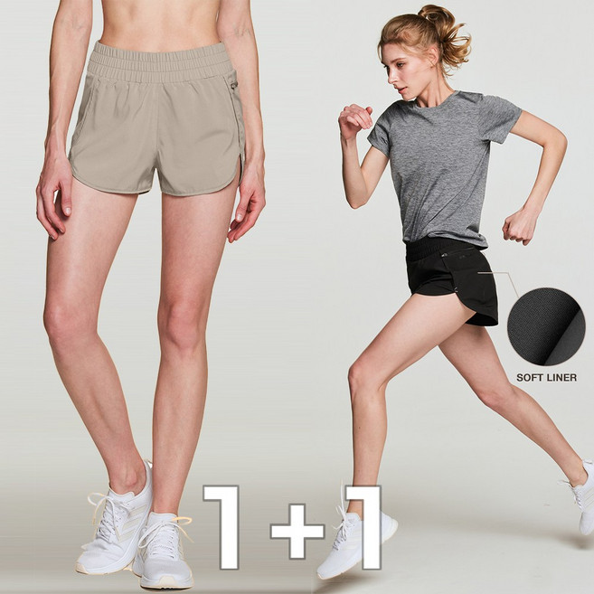 [1+1] 러닝 반바지 투인원 운동복 팬츠 트레이닝 쇼츠
