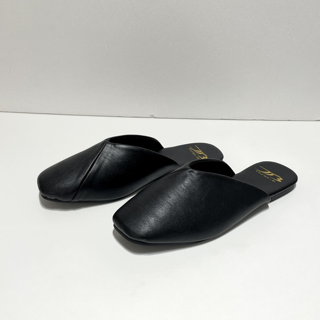 타임비 카밀 여성 V컷 스퀘어 가죽 뮬 슬리퍼 VIP 호텔 룸슈즈 매장 사무실 슬리퍼 블로퍼