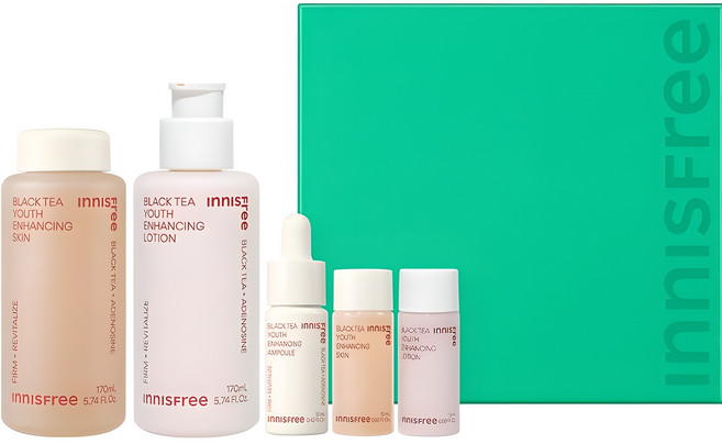 이니스프리 블랙티 유스 인핸싱 스킨케어 세트, 1세트