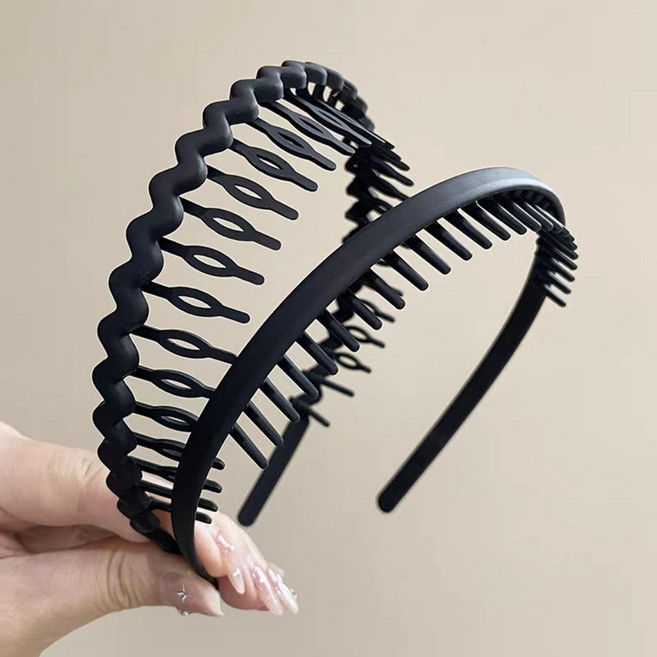 남여공용 잔머리 빗살머리띠 올백 헤어밴드 귀안아픈 헤어 머리띠 2종 세트