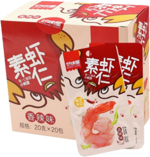 중국간식 새우곤약 향라웨이 1상자 20개, 20g