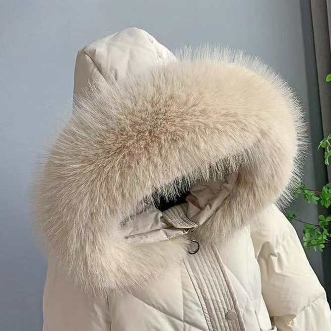 라쿤털 여우털 페이크 교체 패딩 리폼 후드 모자털 폭스퍼, 80cm, 8. 다크 베이지