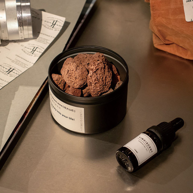 依味黑火山石擴香石無火香薰桂花精油，創意禮品擺件，空氣清新，居家香氛, 紅色火山石,薰衣草