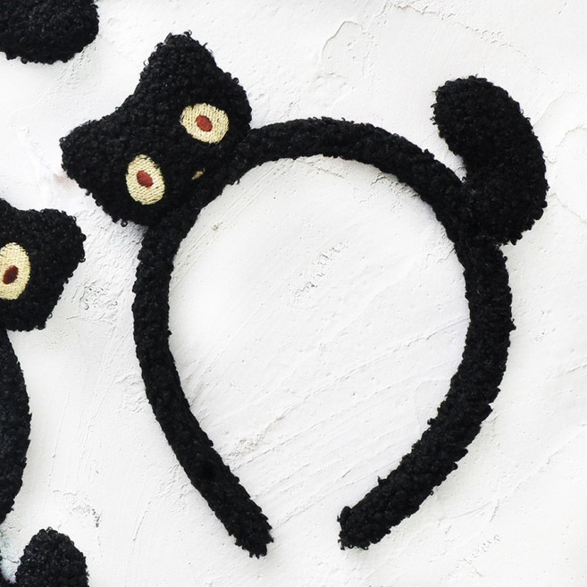 밍크고양이인형머리띠 고양이머리띠 검은고양이, 1개, 상세페이지 참조