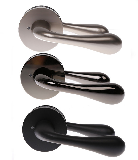 (락이록이)월드크로스 버튼형 방문손잡이 CL-5441, BN(유광블랙), 1개