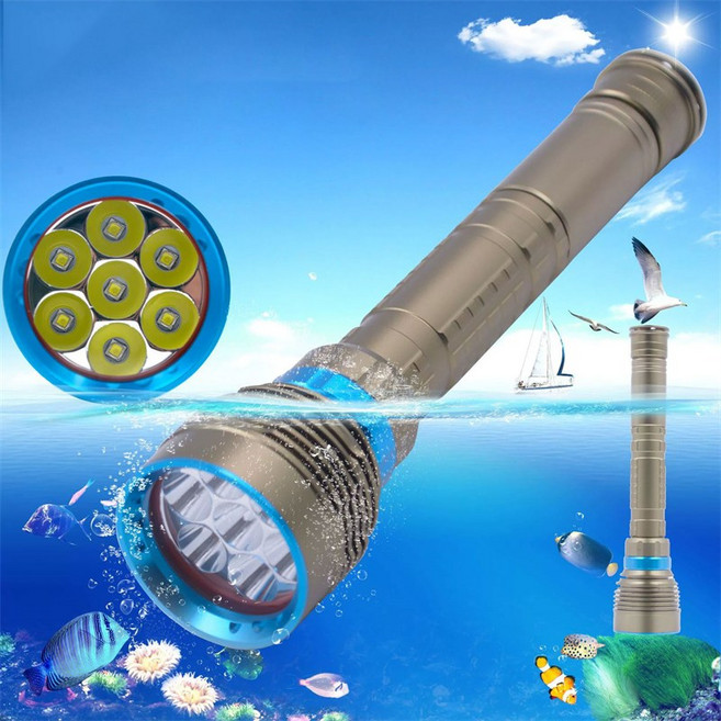 NICHIYOU 전문가용 7구 방수 수중랜턴 해루질 방수랜턴, 방수가능 X 7구 수중랜턴X 건전지3개 X 1개