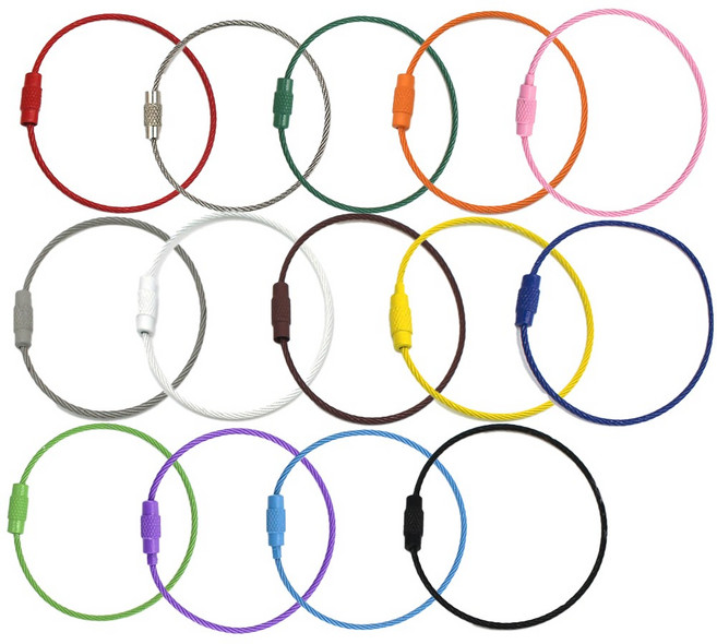 칼라와이어링 키링 열쇠고리, 14개, 혼합컬러14종