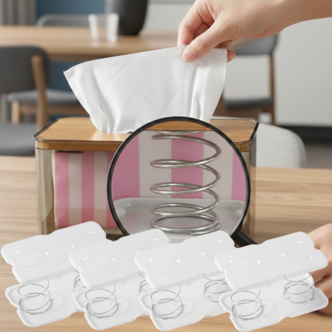 리빙앤트 간편한 티슈&물티슈 케이스 푸쉬 스프링, 4개