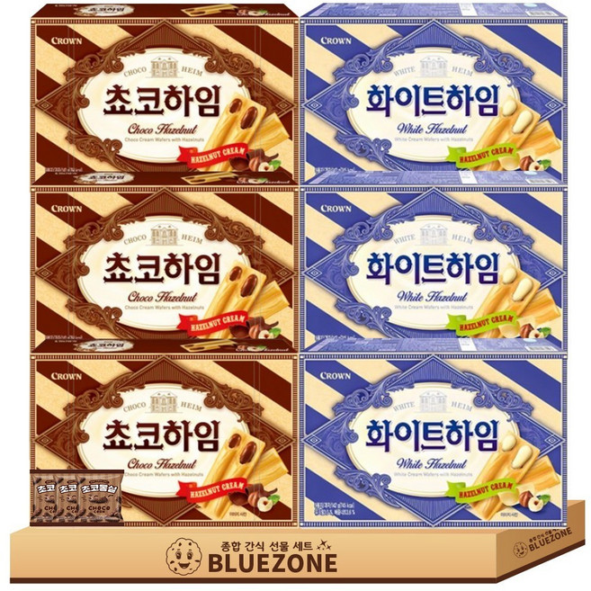 달달한 과자세트 초코하임142g 3개 화이트하임142g 3개 몽실3개, 852g, 1개