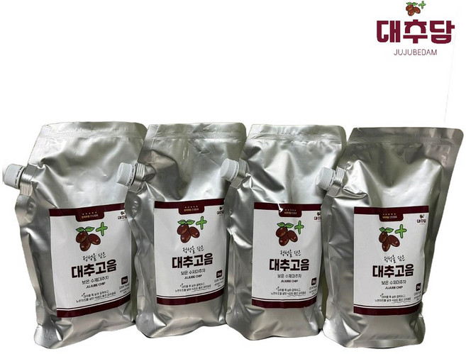 보은 수제 대추차 대추고음 대추곰 카페 대용량 전통차, 2kg, 4개, 1개입