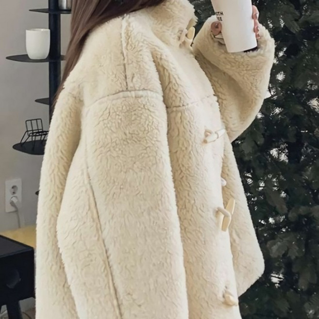 [디작소] 여성 리버시블 양면 절개 무스탕 자켓