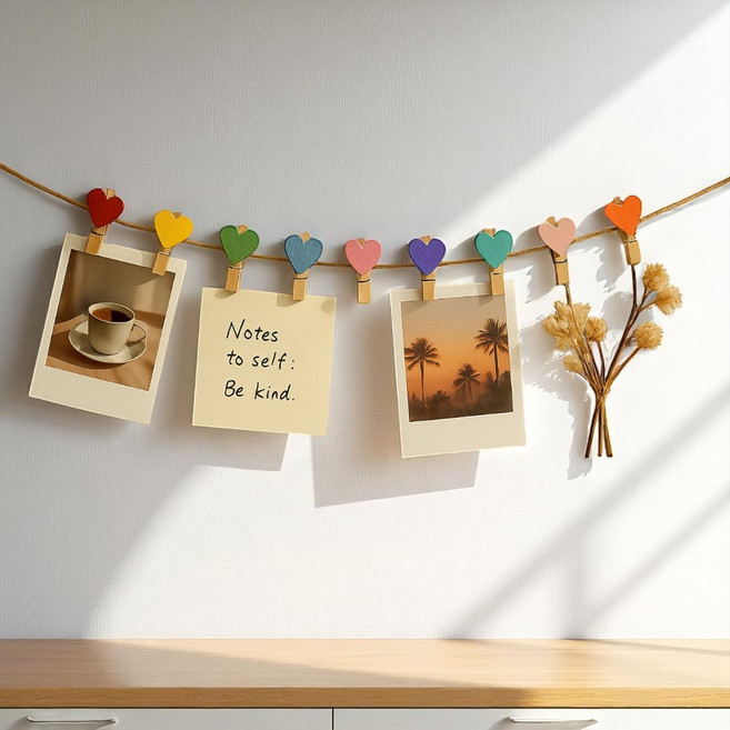 사진집게 우드집게 폴라로이드 벽꾸미기 인테리어소품, 2개