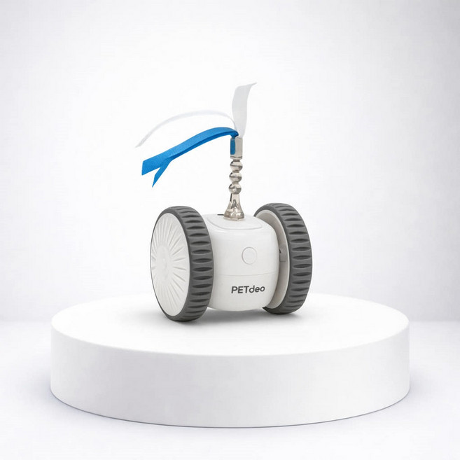 냥쌘돌이 고양이 자동 장난감 충전식 LED 회전 깃털, 1개