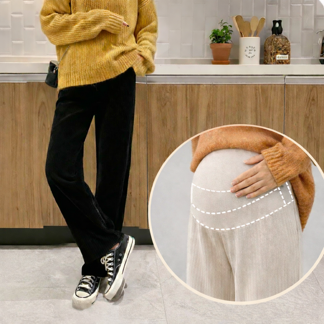 로블레 임산부바지 임부복 팬츠 겨울 만삭 기모 일자 빅사이즈