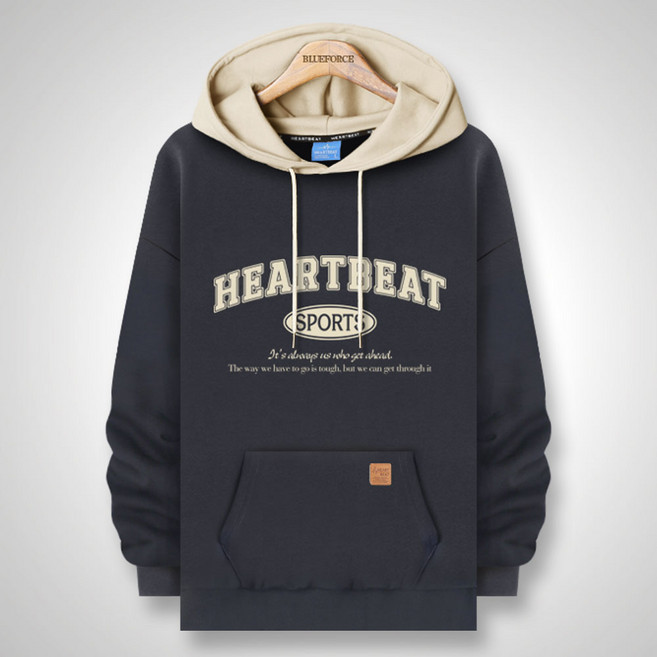 블루포스 BG비플케 오버핏 후드티 레터링 남자 긴팔 티셔츠 남성 빅사이즈 운동복 가을 단체티 커플티 츄리닝