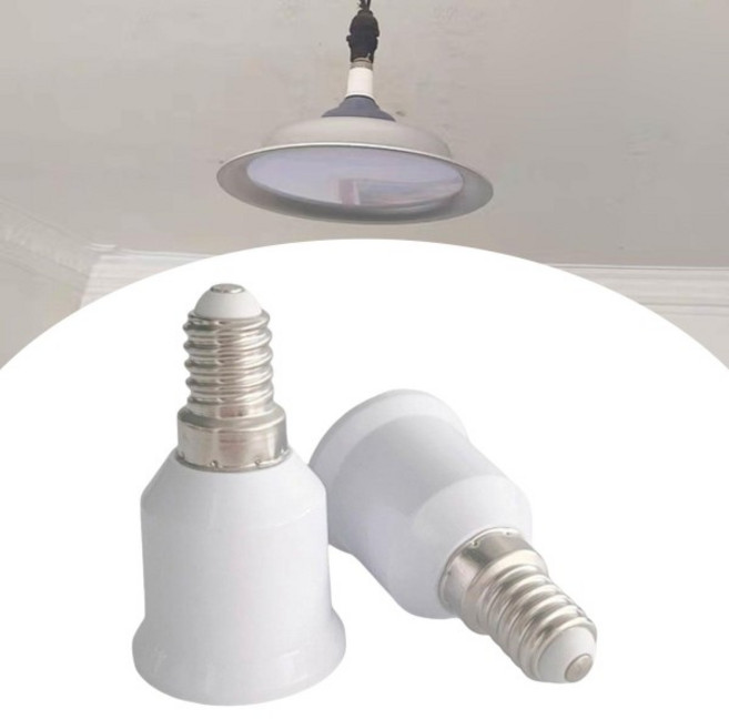 2x E14 ~ E27 소켓 변환기 실용적 조명 액세서리 경량 설치가 용이함 전문 램프 홀더