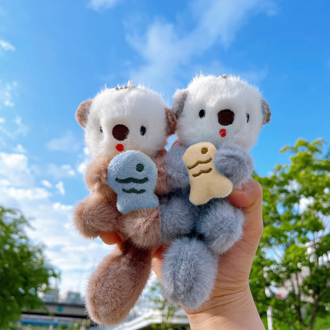 1+1 헤이쉬 귀여운 해달키링 인형 가방 키링 스트랩 포함 세트 돌고래 알파카 햄스터