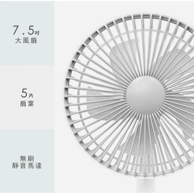 品華選物 UF-8705 USB靜音桌立風扇 7.5吋大扇葉 無線桌扇