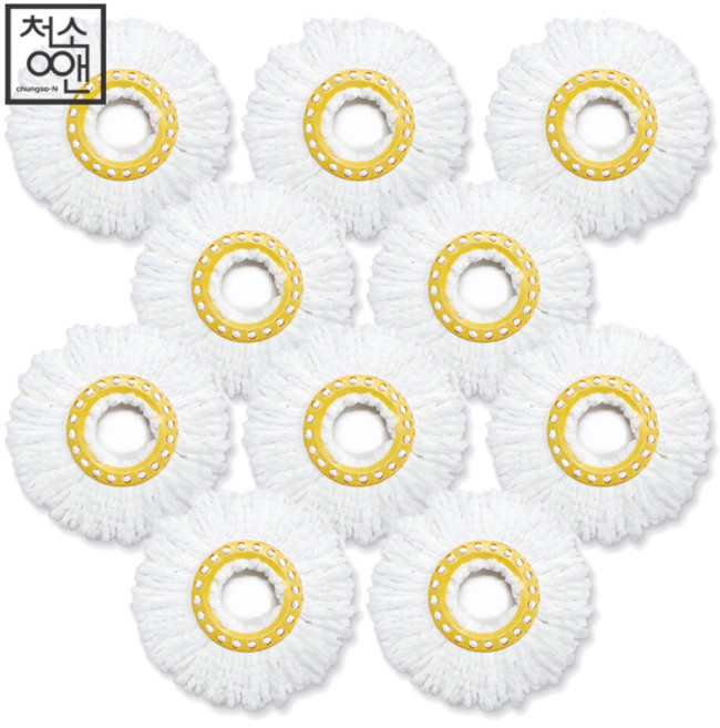 퀸마루 극세사 회전밀대 원형걸레 리필10장, 10개, 백색걸레