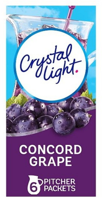 Crystal Light 무설탕 콩코드 포도 저칼로리 파우더 드링크 믹스 6개입 피처 패킷 / 2팩 총 12개입 묶음 판매중