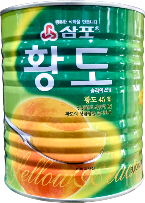 삼포 황도 캔 슬라이스 3k x6업소용 식자재 식당용 단체 급식용 식재료 대용량, 3kg, 6개