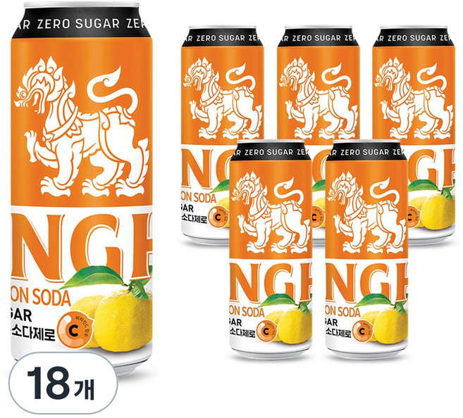 싱하 유자레몬소다 탄산음료, 330ml, 18개