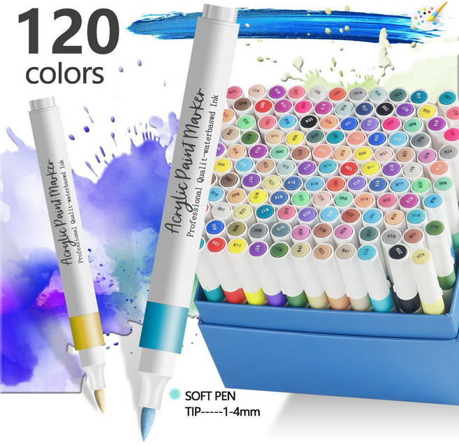 [반전] 아트 드로잉 생활방수 아크릴 마카펜세트 1세트, 1개, 120색