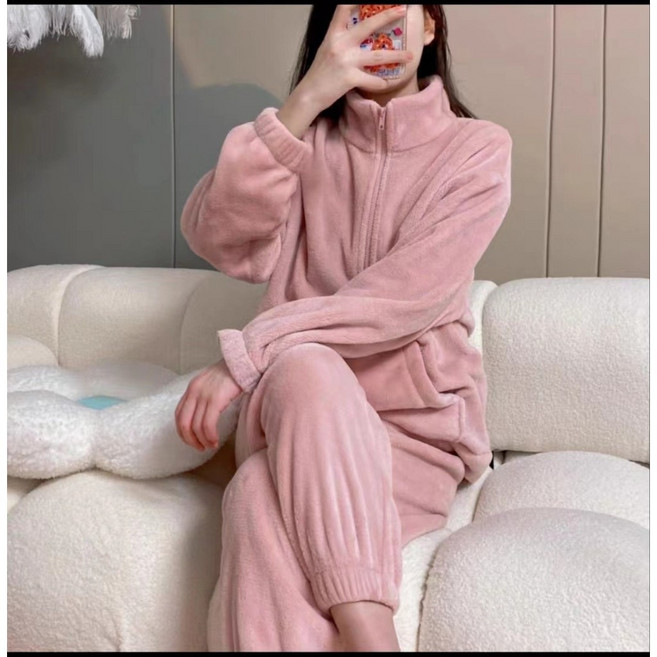 睡衣套裝 加厚加絨保暖家居服