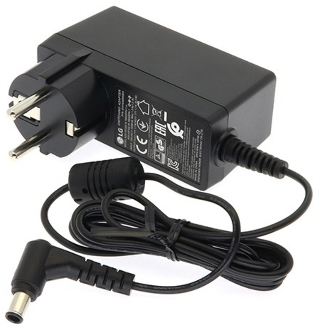 (LG전자) 아답터 100~240V / 19V 1.7A (내경4.0mm/외경6.5mm) LCAP16A-K 전원 코드 일체형 *LG모니터 전용*, 1개
